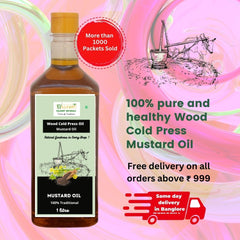 Wooden Cold-pressed black mustard Oil (1 Liter)