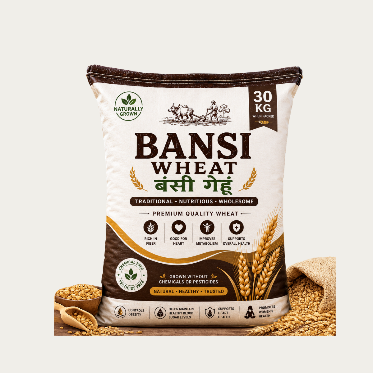 Bansi Wheat Whole (Naturally Grown) | Big Pack