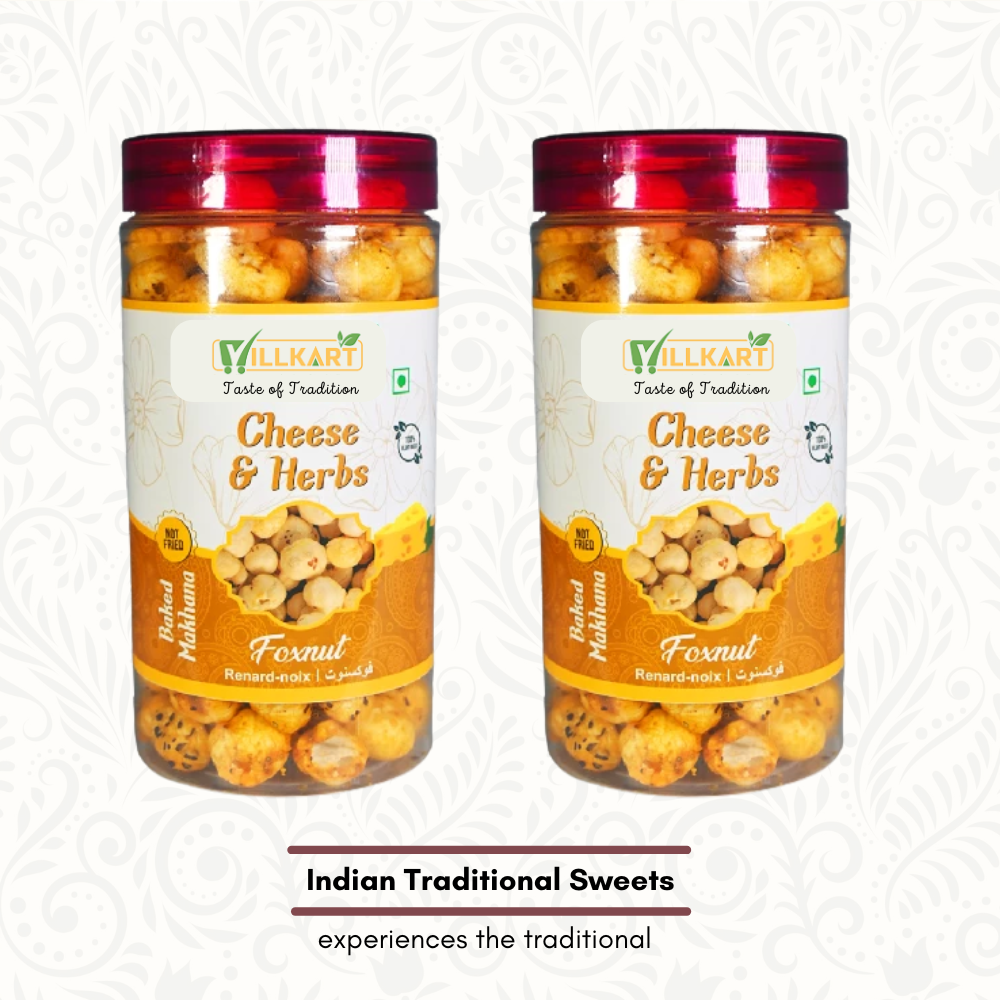 Cheese and Herbs - VILLKART Roasted & Flavored Makhana/Lotus Seeds/Phool Makhana/Foxnut