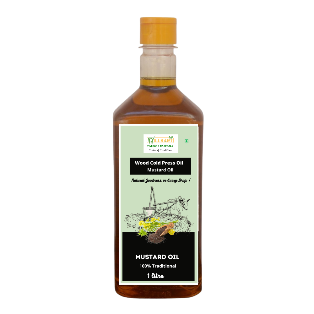Wooden Cold-pressed black mustard Oil (1 Liter)