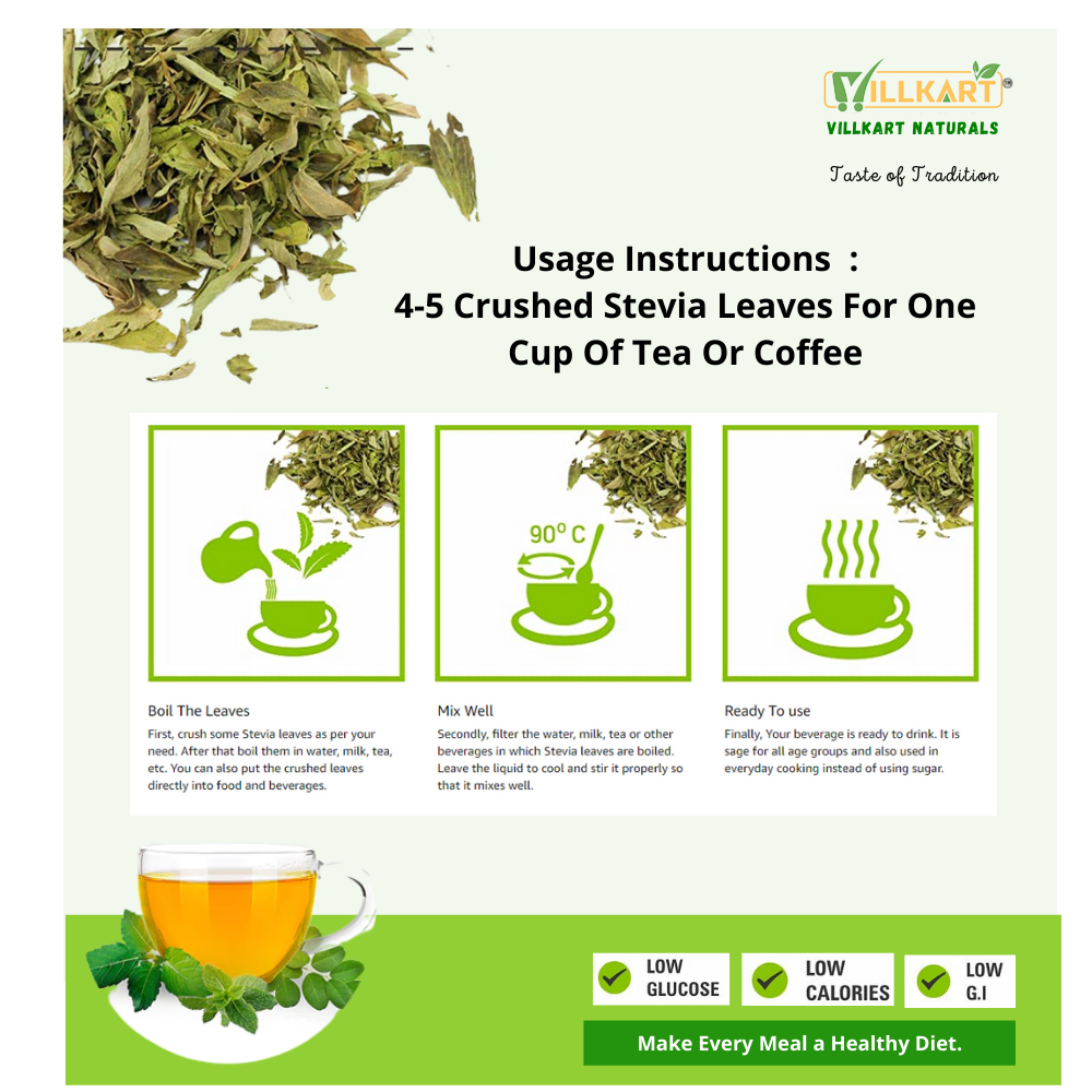 Stevia Dry Leaves-Natural Sugar Free Sweetener, Zero Calorie