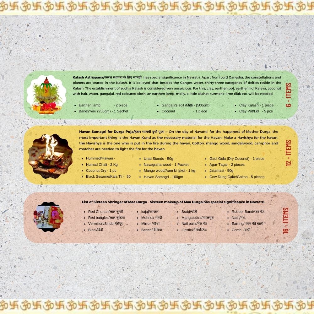 Durga Saptashati Complete Puja Samagri Kit ( 70+ Items )