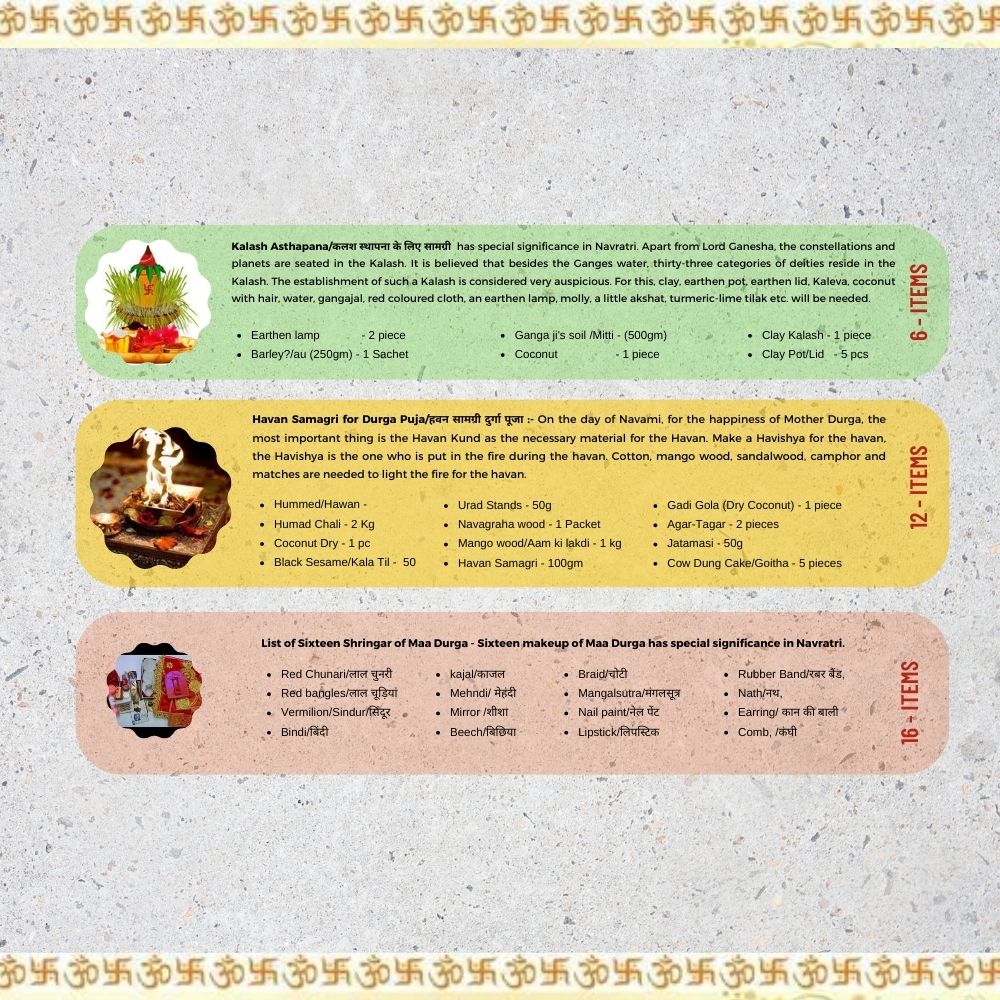 Durga Saptashati Complete Puja Samagri Kit ( 70+ Items )