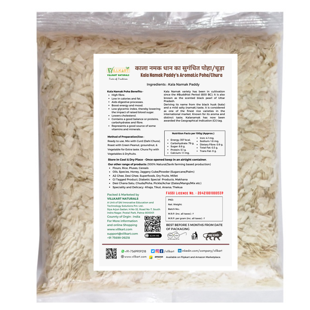 Kala Namak Aromatic Premium Chura/Poha | Made from Buddha Rice