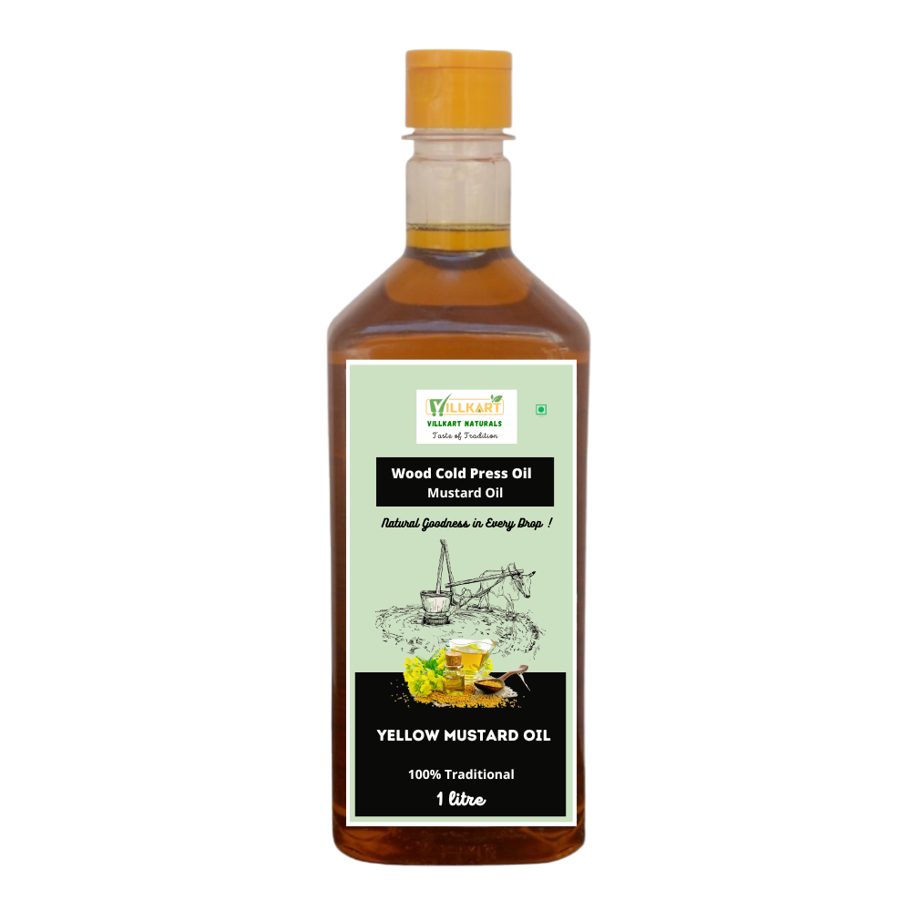 Wooden Pressed Yellow Mustard Oil (1 Liter)